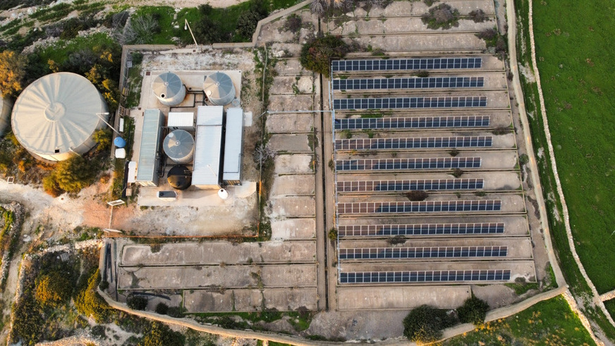 Aerial view of the desalination PV-system.