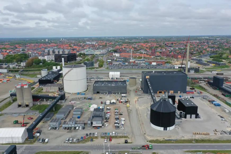 A huge seawater heat pump site in Esbjerg, Denmark. Supplying heat to the local power grid.