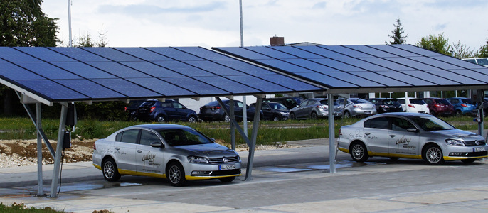 A solar charging station and a carport in one