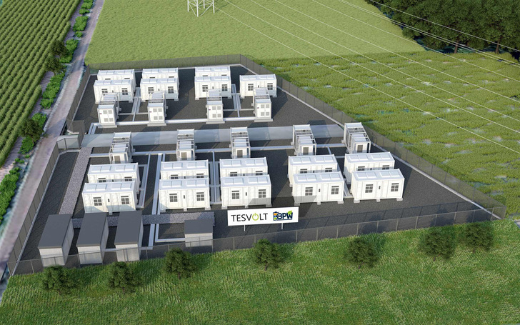 A battery storage facility with 65 megawatt hours is to be built on the outskirts of Worms. - © Tesvolt