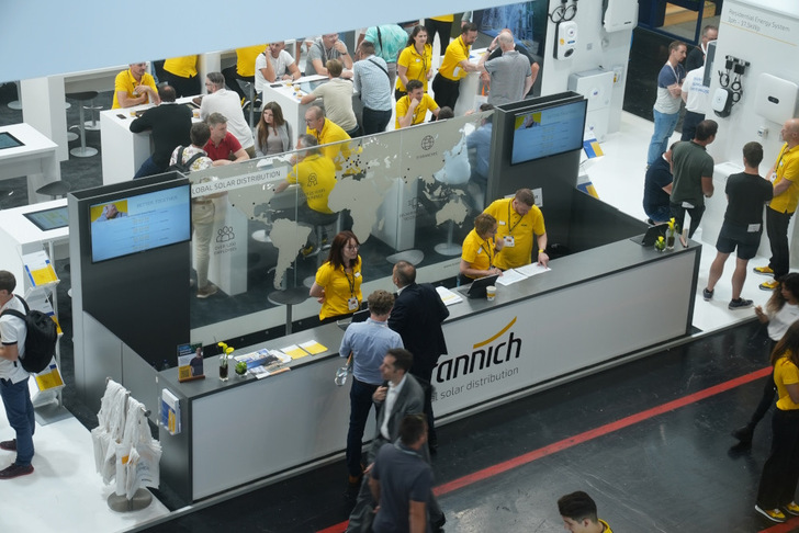 Busy booth of Krannich Solar at Intersolar Europe 2024 in Munich. - © Krannich Solar