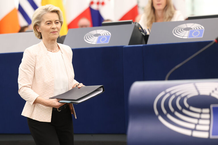 Ursula von der Leyen at the Plenary session of the European Parliament in Straßburg on July18, 2024. - © European Union 2024