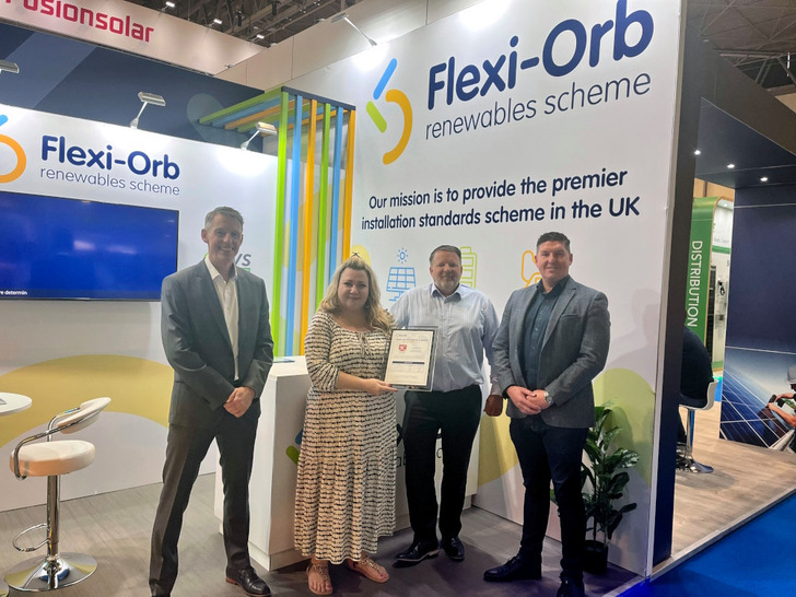 David Lindsay, MD-Flexi-Orb, Alex Gates, MD- Simply Certification, Alan Graham, Head of Operations- Project Solar and Tom Armstrong, MD- Project Solar (l. to r.). - © Flexi-Orb