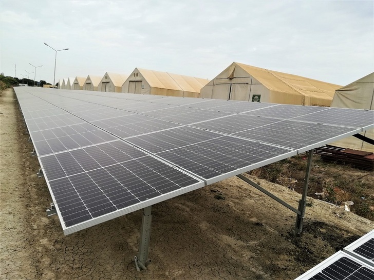 The plant, with a solar PV capacity of 700 kW, combined with a 1,368 kWH battery energy storage system is connected to IOM existing diesel generators. - © Scatec Solar
