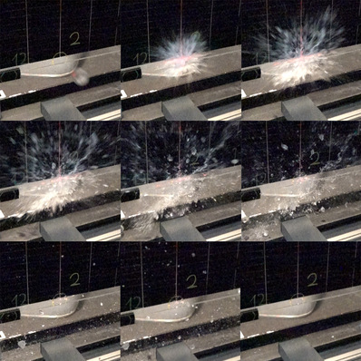 © Solitek Image sequence of Solitek hail-resistance test.
