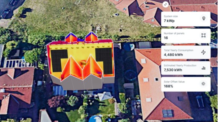 © Aether A bird’s-eye view inside Aether’s platform, which uses AI to streamline the solar sales process.
